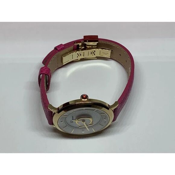 Ferragamo Women Pink Leather Analog White Dial Quartz Watch with Winder BL152 - Picture 8 of 12